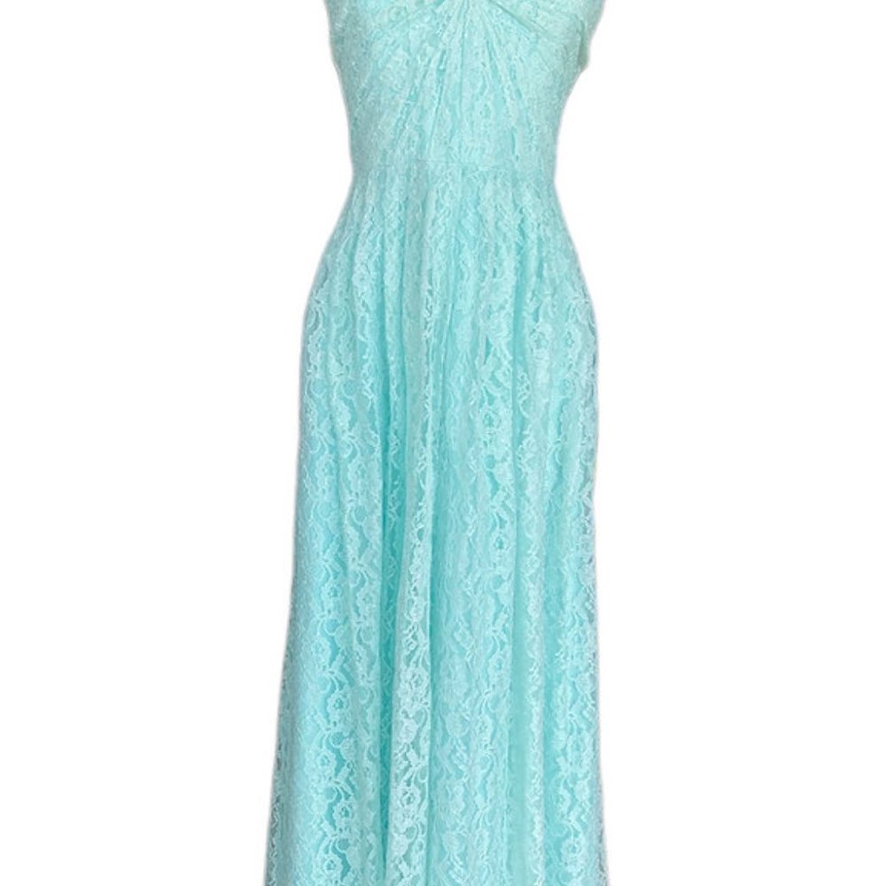 Mint Green Lace Formal Dress sz 12 - Picture 3 of 5